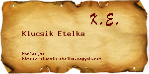 Klucsik Etelka névjegykártya